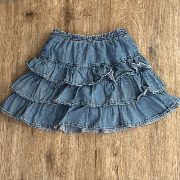 unbranded Dresses & Skirts - Y2K Tiered Ruffle Denim Mini Skirt - Blue